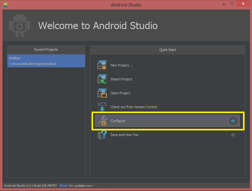 Welcom Screen Android Studio