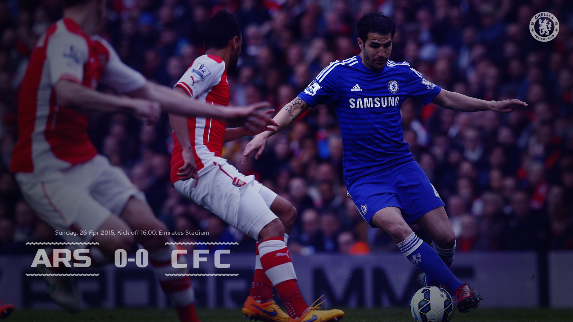 Arsenal 0-0 Chelsea, BPL 26 Apr 2015