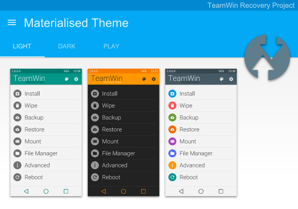  Material Design untuk TWRP Recovery Android